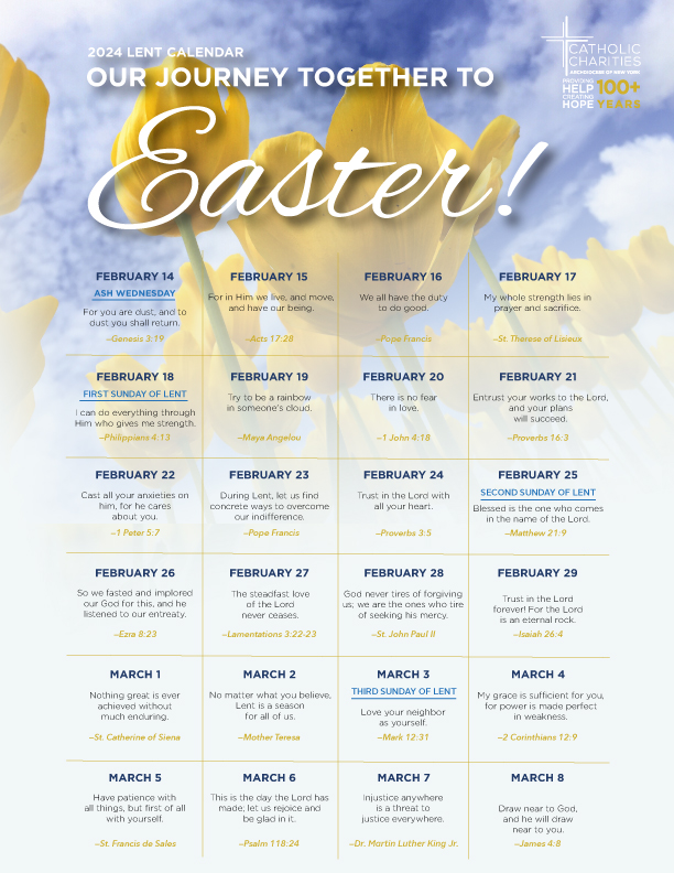 2024 Lent Calendar — Our Journey Together to Easter Catholic