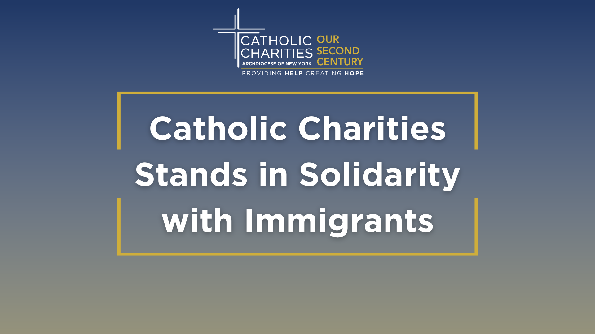 Catholic Charities Stands in Solidarity with Immigrants