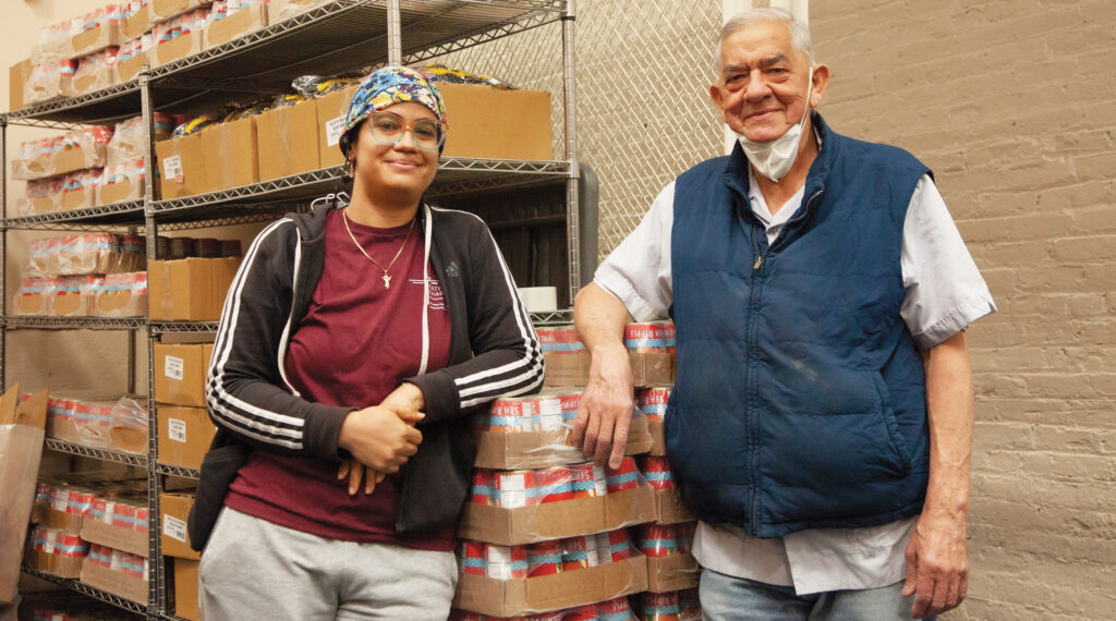 Volunteers at Bronx Food Hub pantry.