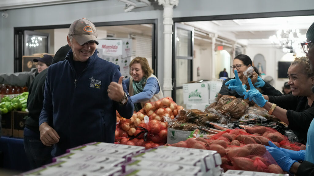 J. Antonio Fernandez at St. Joseph and the Holy Family turkey distribution event in November 2025.