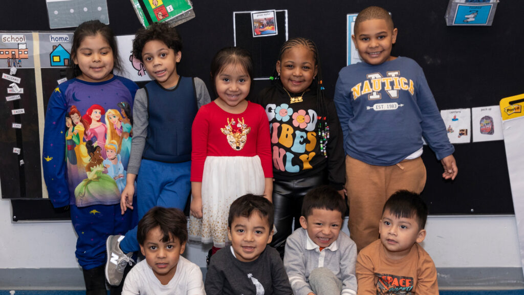 Smiling students at Kennedy Children's Center.