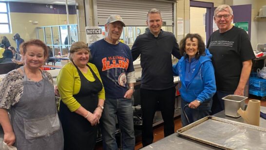 Archbishop Hicks at Shepherds Table with Catholic Charities Joliet