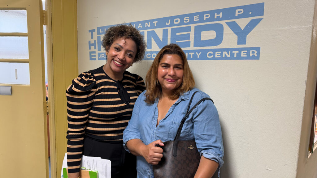 Johanny an her case manager Jisset at the Kennedy Center in Harlem.