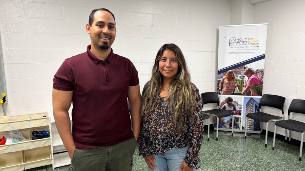 Cindy with her case manager Alexander at the Cardinal Spellman Center.